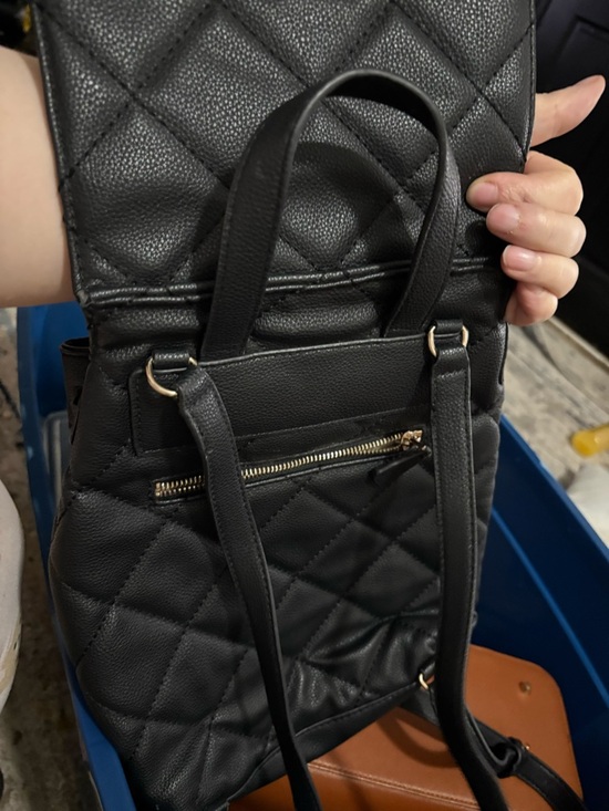 guess black mini backpack Rylan One Purse zippered pockets GUESS Los Angeles Black Logo